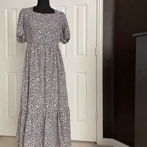 Gray mix Animal Print Midi/Maxi Dress
